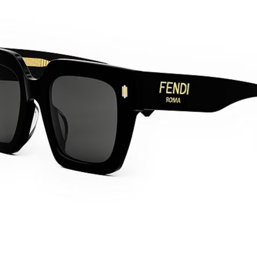 Fendi Roma Black and Gold Square Sunglasses